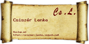 Csiszér Lenke névjegykártya
